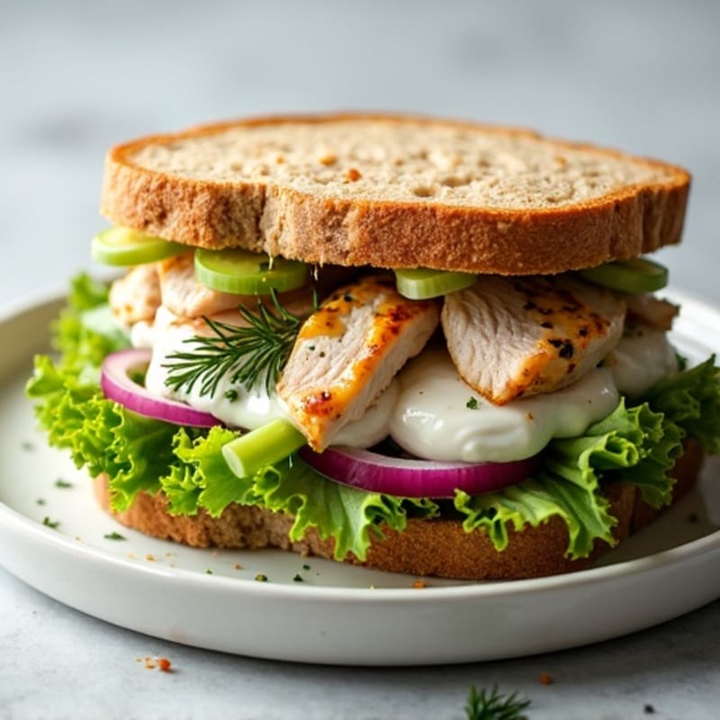 Herb-Roasted Chicken and Greek Yogurt Salad Sandwich