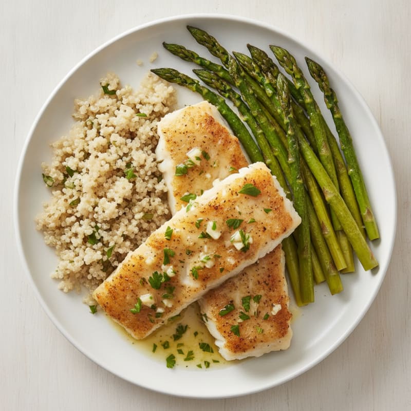 Lemon Herb Baked Cod with Asparagus