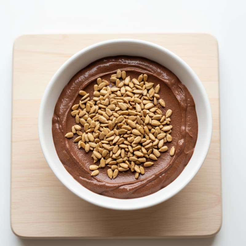 Silky Chocolate Protein Pudding with Toasted Sunflower Seeds
