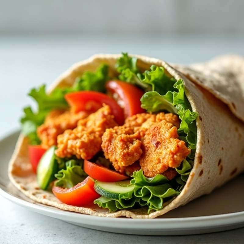 Crispy Buffalo Chicken Wrap with Fresh Veggies