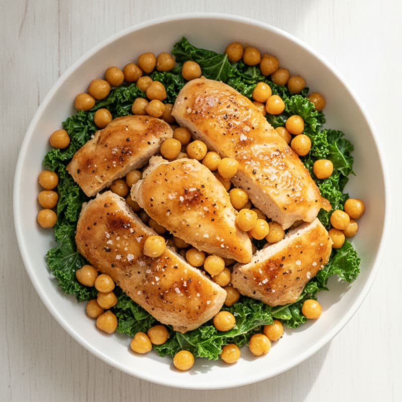 Salt and Vinegar Roasted Chickpea and Chicken Bowl