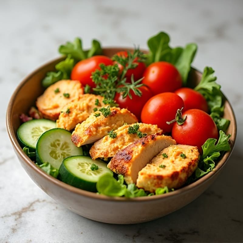Roasted Red Pepper Hummus Bowl with Fresh Vegetables