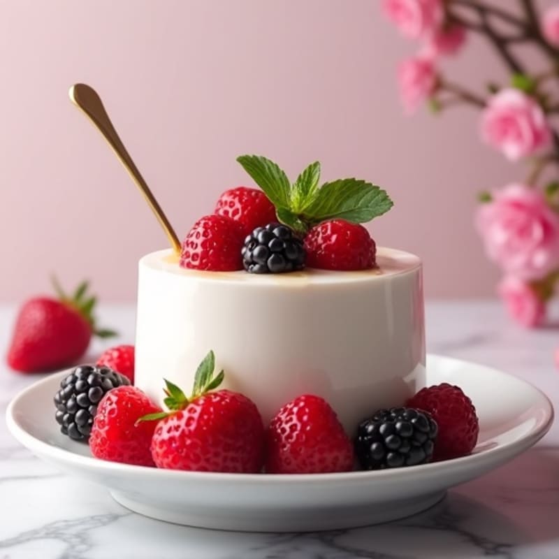 Silky Greek Yogurt Mousse with Mixed Berries and Protein Powder
