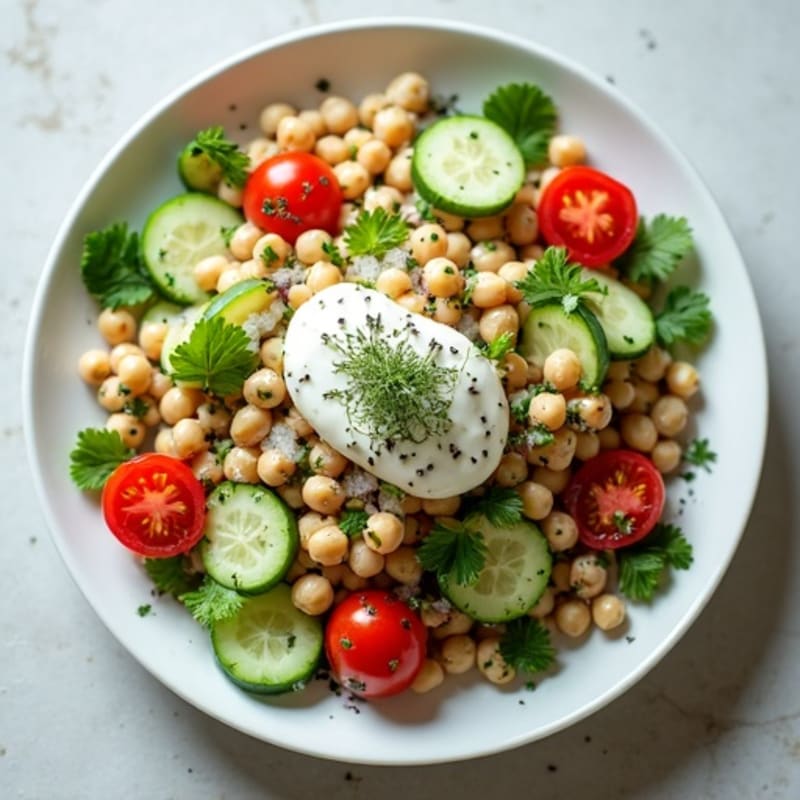 Creamy Fresh Herb Chickpea Salad