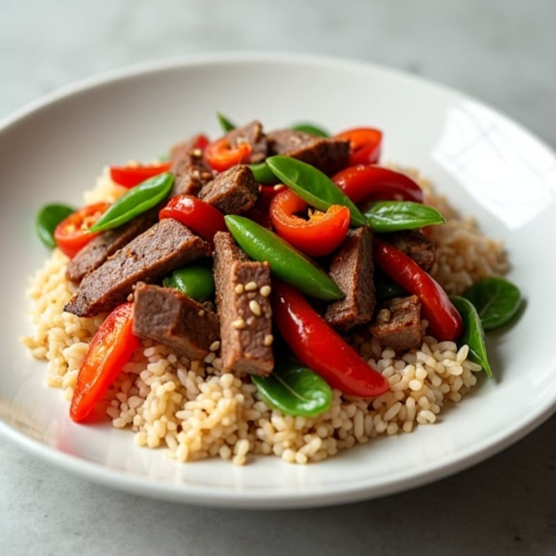 Lean Beef Stir Fry with Bell Peppers and Snap Peas