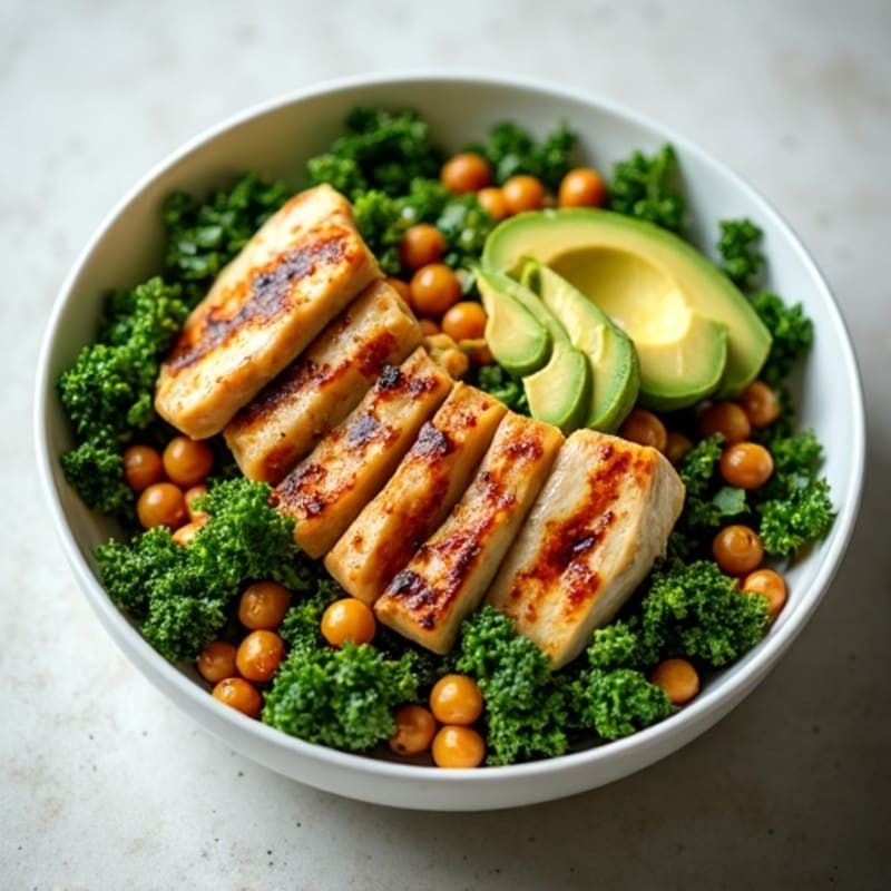 Crunchy Avocado Kale Bowl with Citrus Vinaigrette