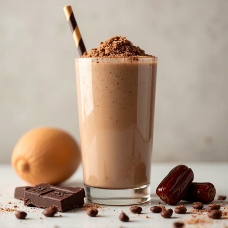 Protein-Packed Creamy Peanut Butter Dark Chocolate Date Smoothie