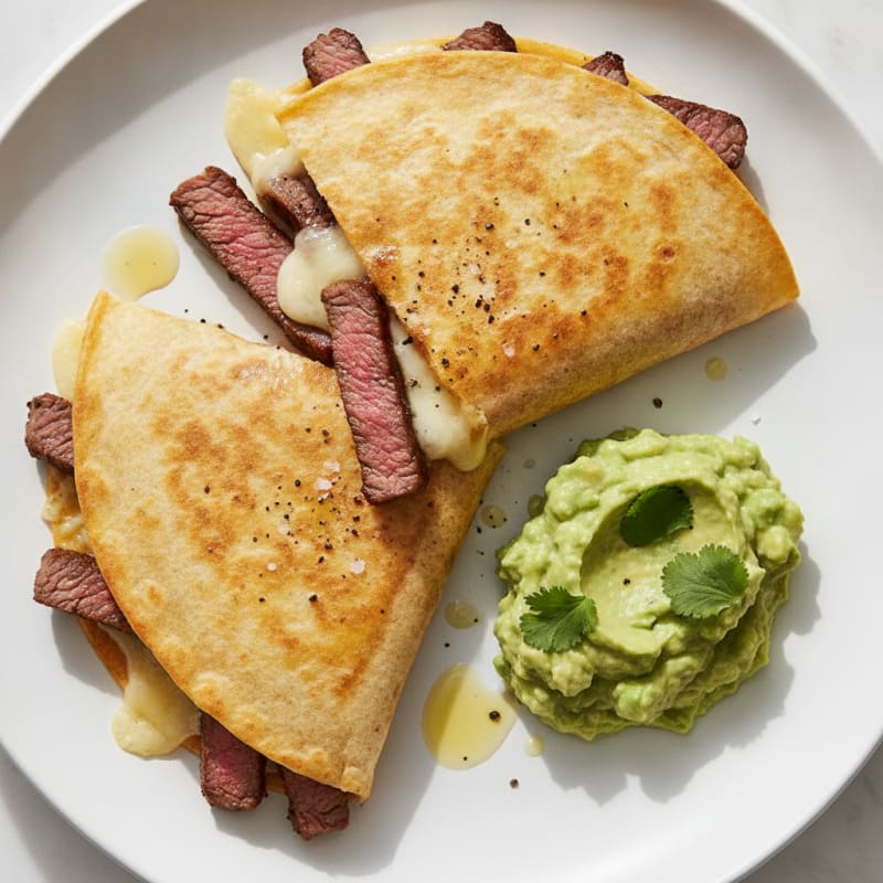 Carne Asada Quesadillas with Guacamole