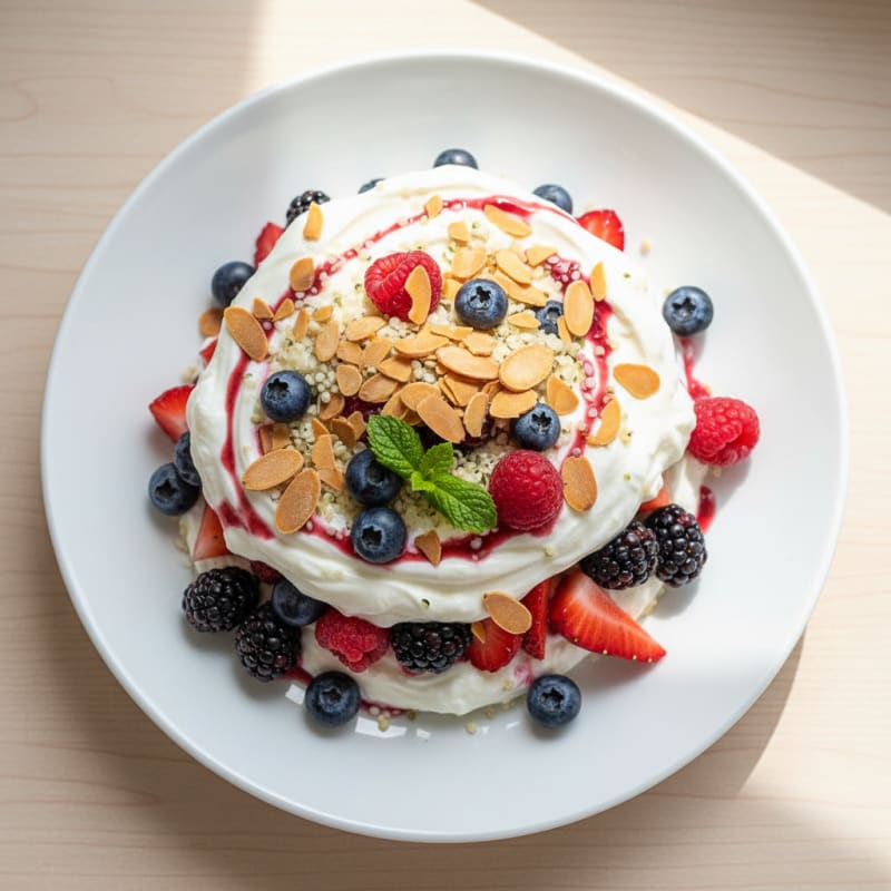 Greek Yogurt Protein Parfait with Mixed Berries