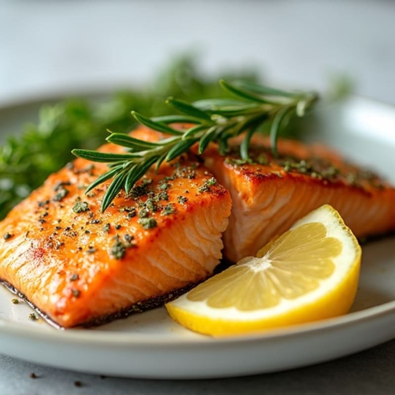 Herb-Crusted Pan Seared Salmon with Lemon