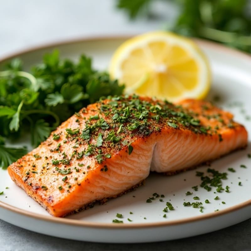 Herb-Crusted Pan Seared Salmon with Lemon