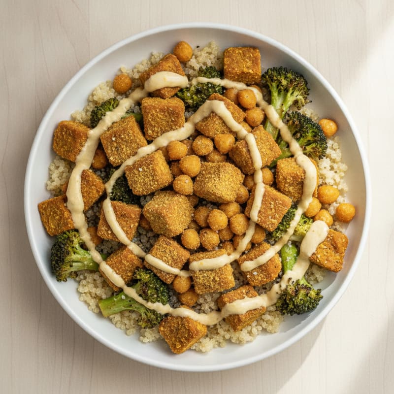 Roasted Vegetable Buddha Bowl with Tahini