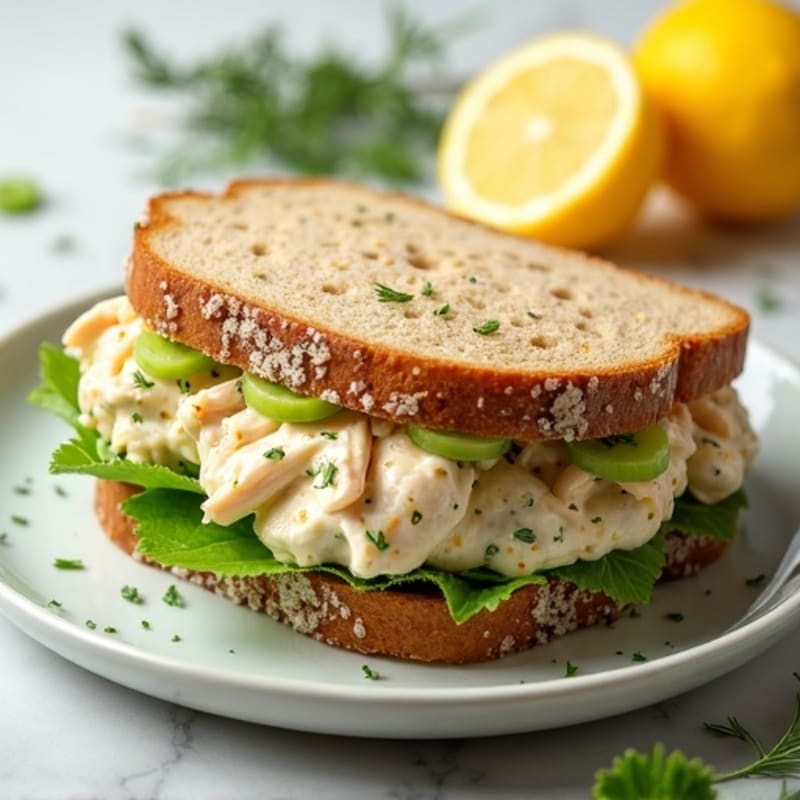 Creamy Lemon-Herb Chicken Salad Sandwich