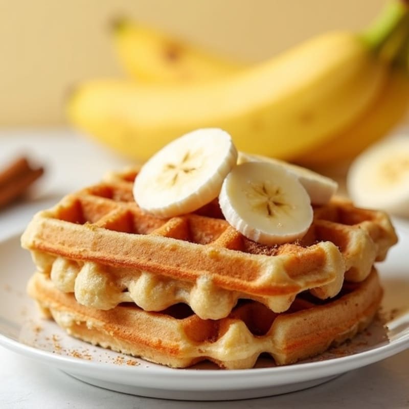 Fluffy Banana Protein Waffles