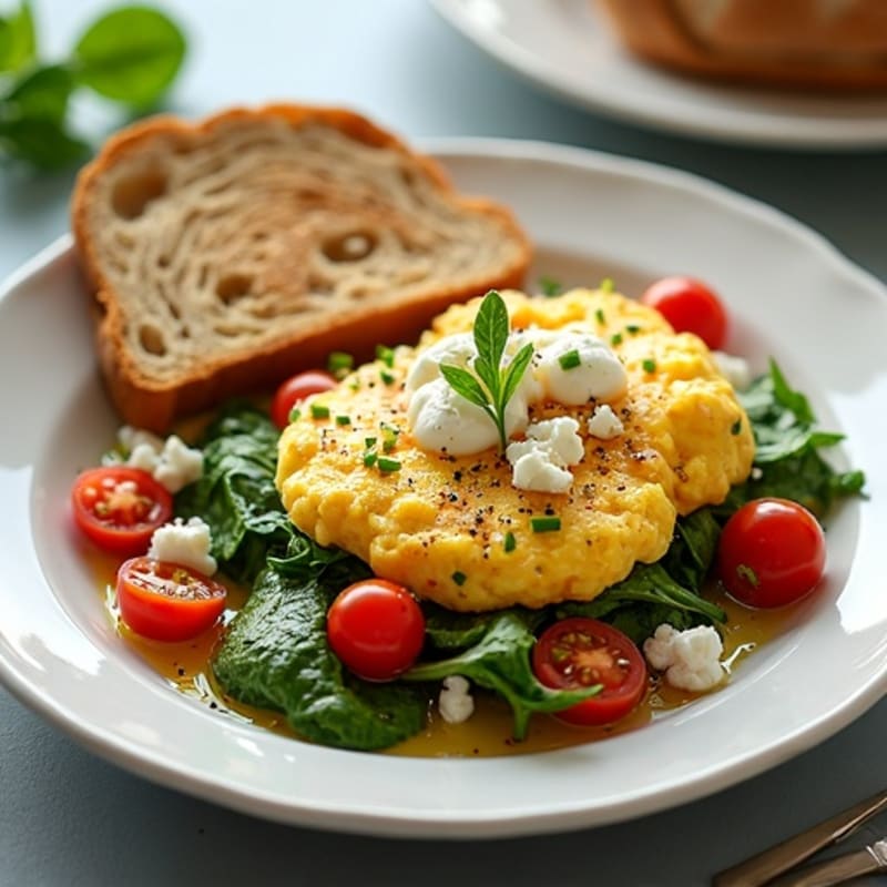 Fluffy Herb-Spinach Egg White Scramble