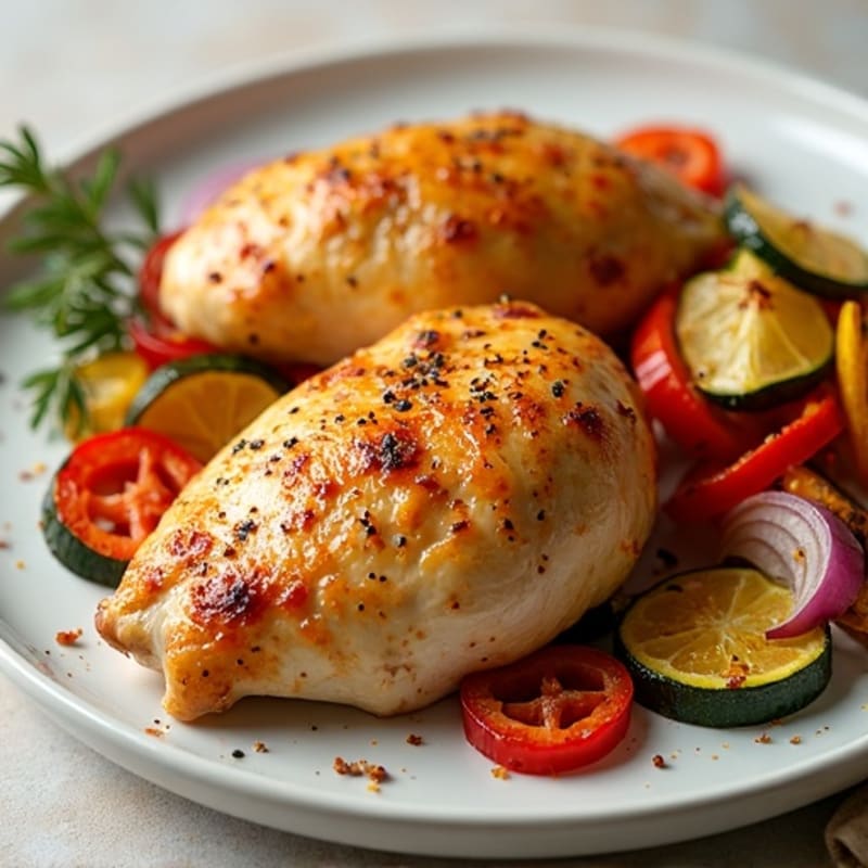 Spicy Citrus-Garlic Roasted Chicken with Crispy Roasted Vegetables