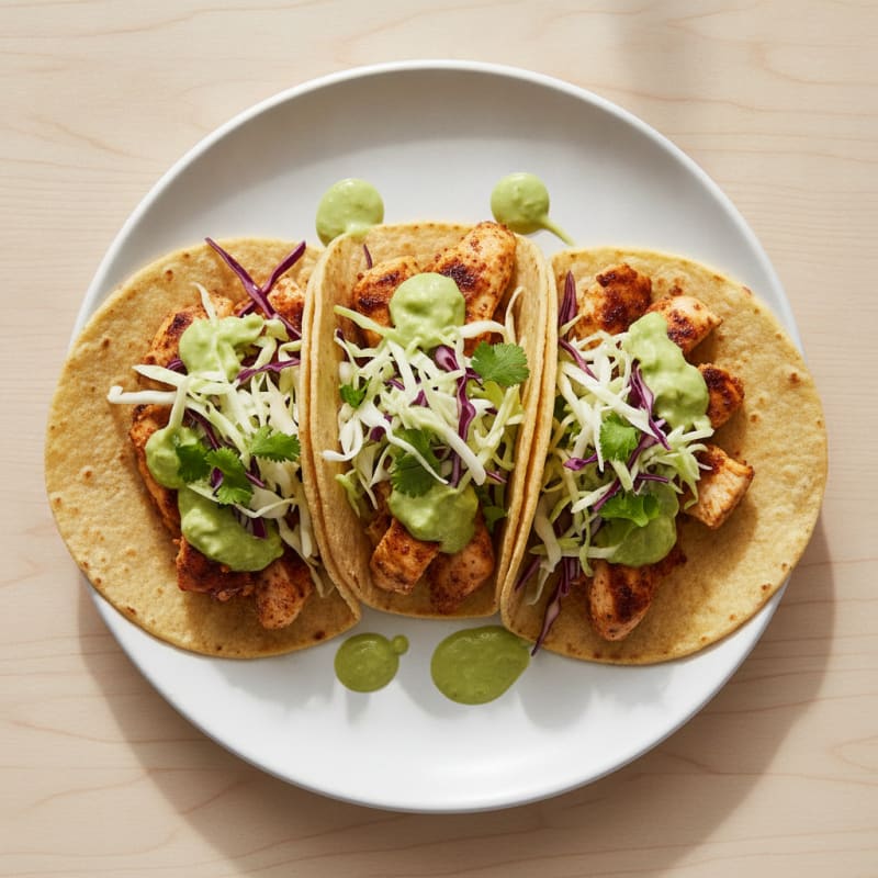 Chicken Tacos with Avocado Crema