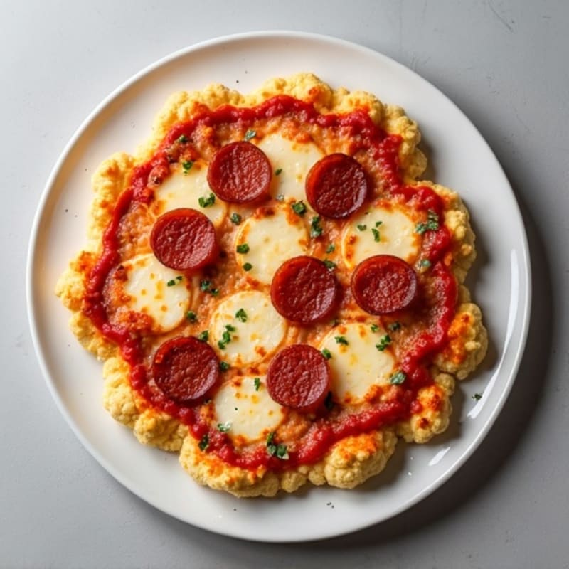 Cauliflower Crust Pizza with Turkey Pepperoni