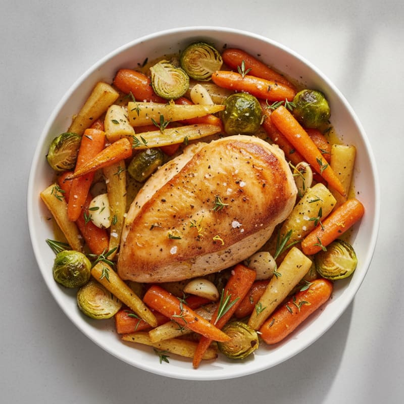 Lemon-Herb Roasted Chicken with Root Vegetables