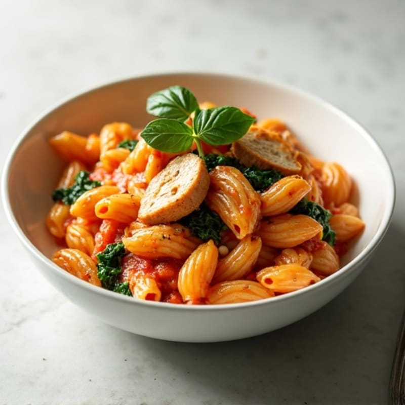 Creamy Tomato Pasta with Chicken and Fresh Spinach