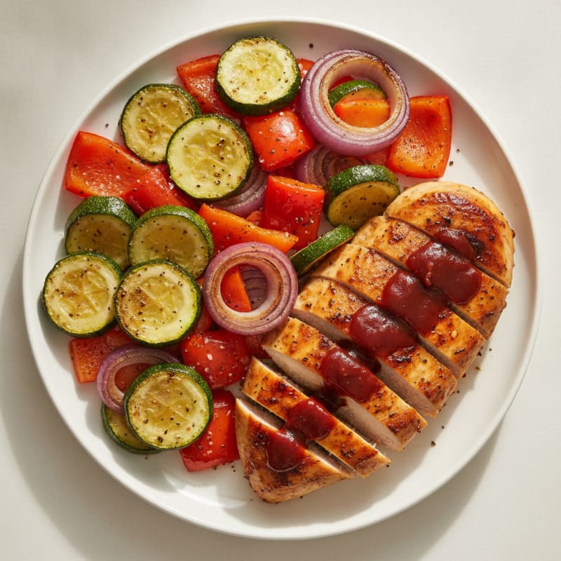 BBQ Chicken and Roasted Vegetable Medley
