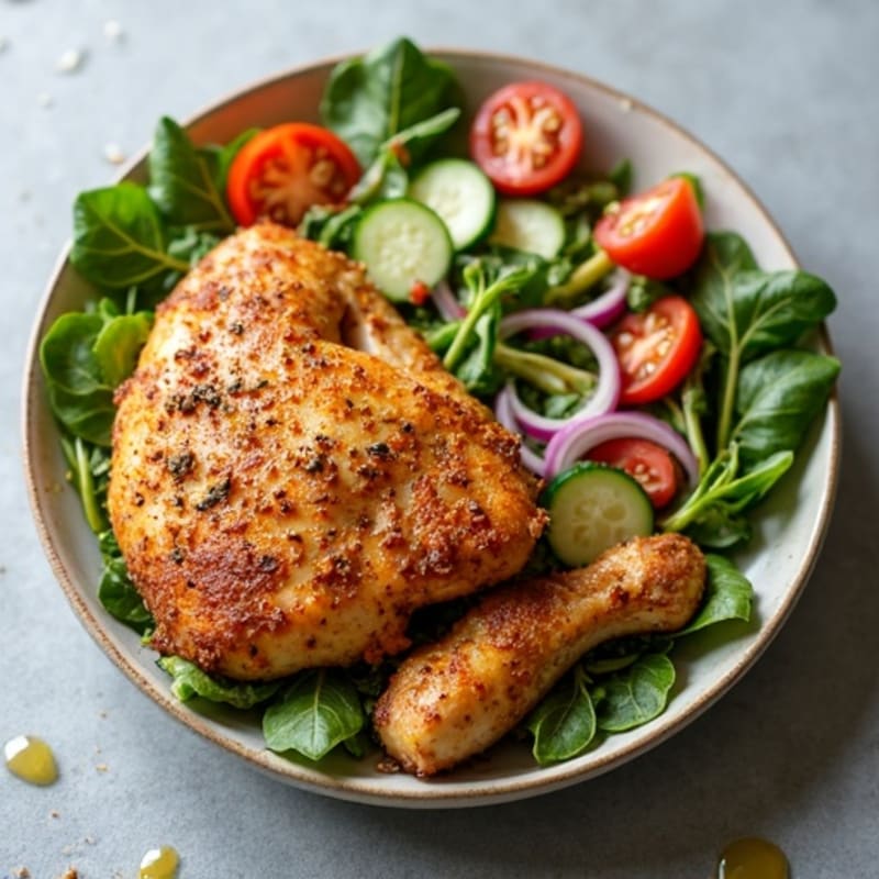 Spiced Roasted Chicken with Fresh Chopped Salad