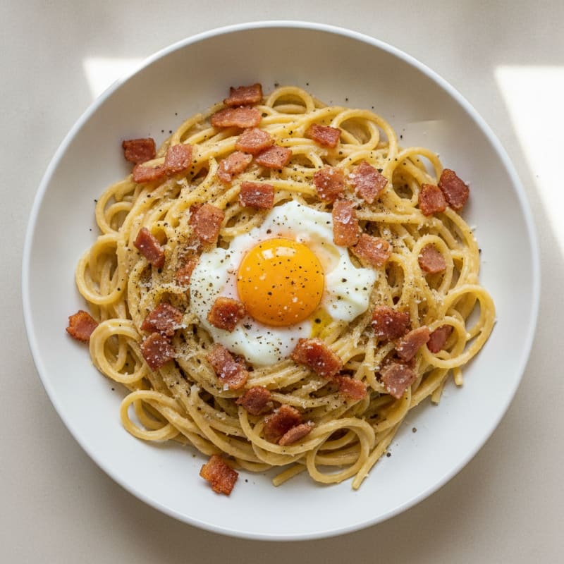 Classic Carbonara with Pancetta and Egg Yolk