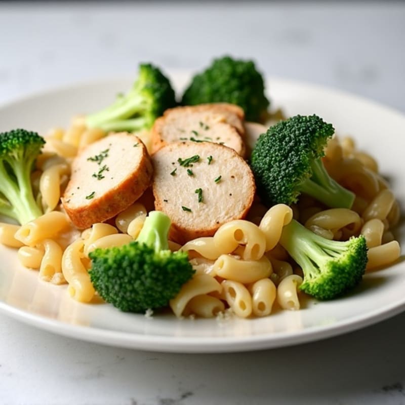 Healthy Creamy Chicken Alfredo with Broccoli