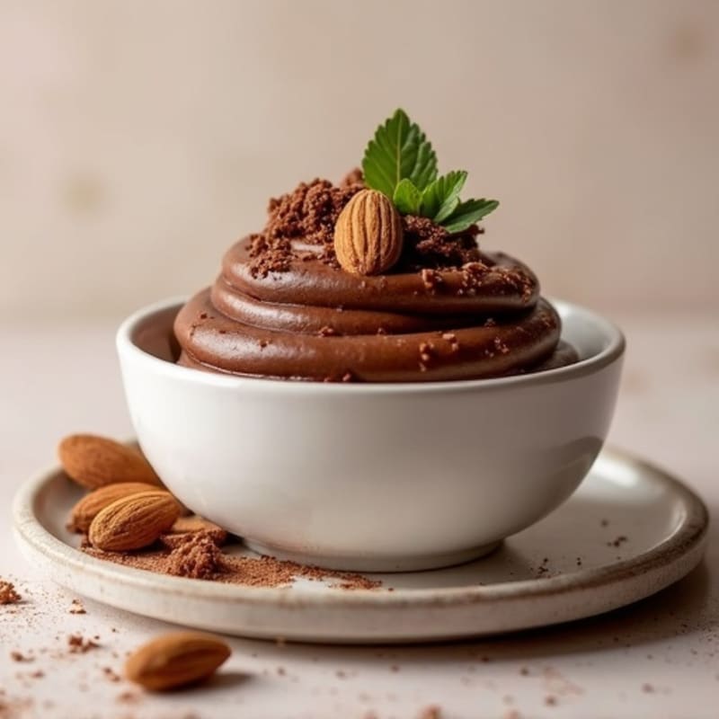 Silky Chocolate Protein Pudding with Almond Butter