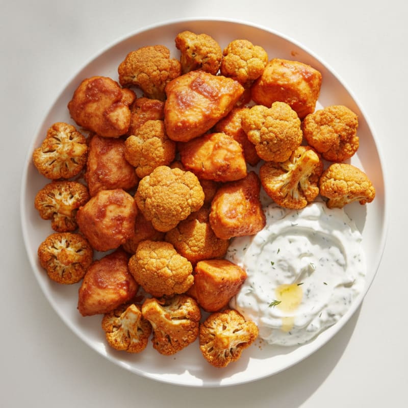 Buffalo Cauliflower Bites with Ranch Dip