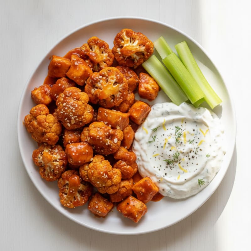 Buffalo Cauliflower Bites with Ranch Dip