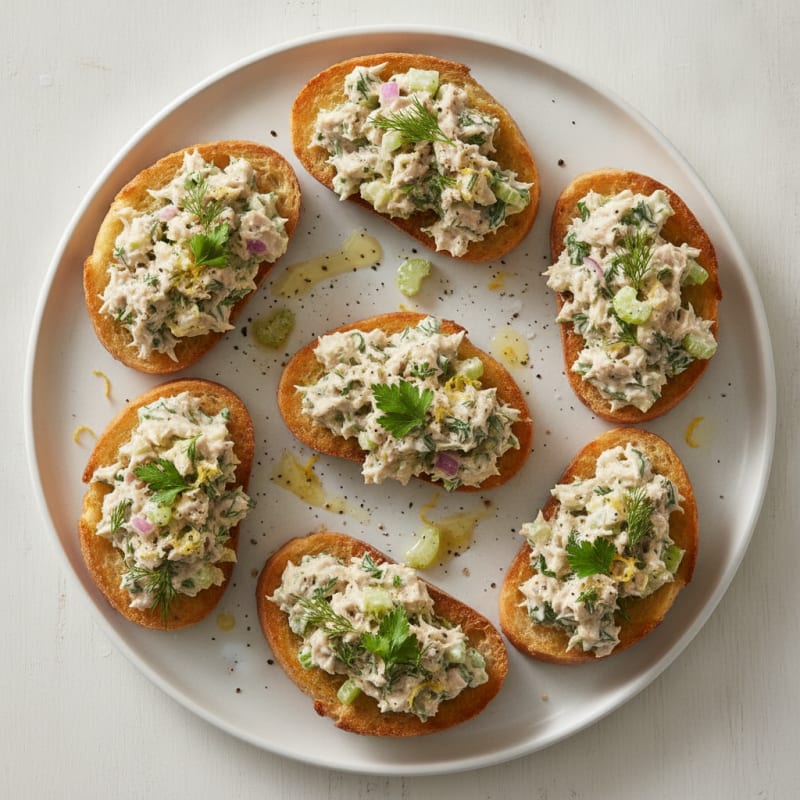 Lemon-Herb Tuna Salad Crostini