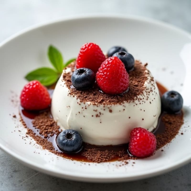 Creamy Greek Yogurt with Chocolate Protein and Berries