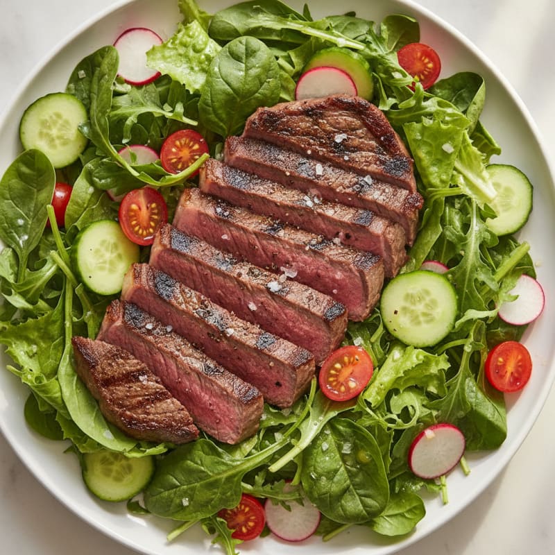 Grilled Steak with Garden Salad