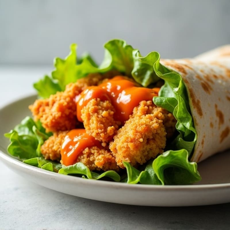Crispy Buffalo Chicken Wrap with Fresh Greens