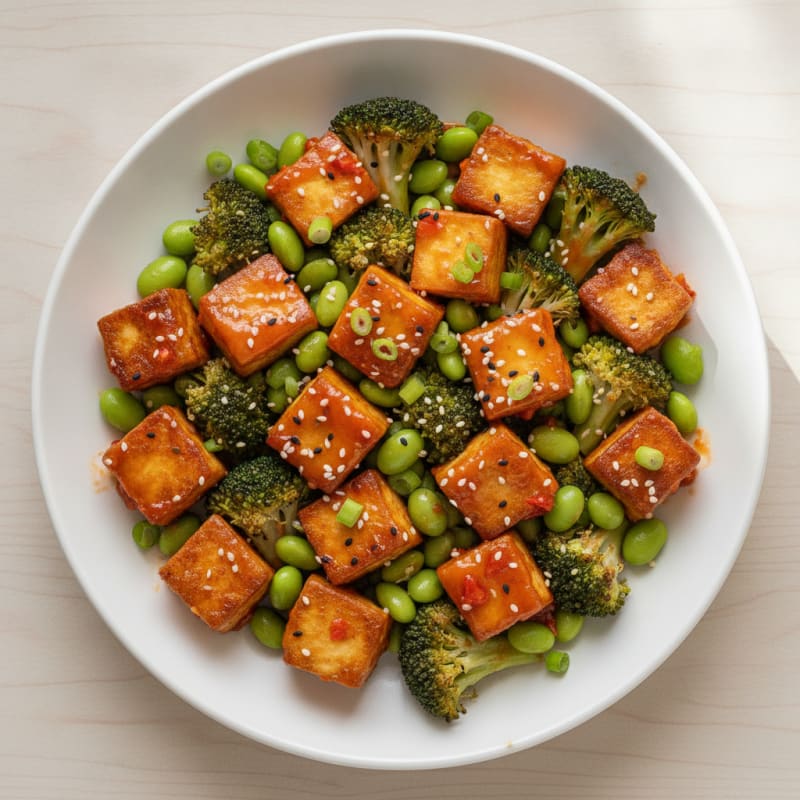 Pan-Seared Tofu with Sweet Chili Glaze