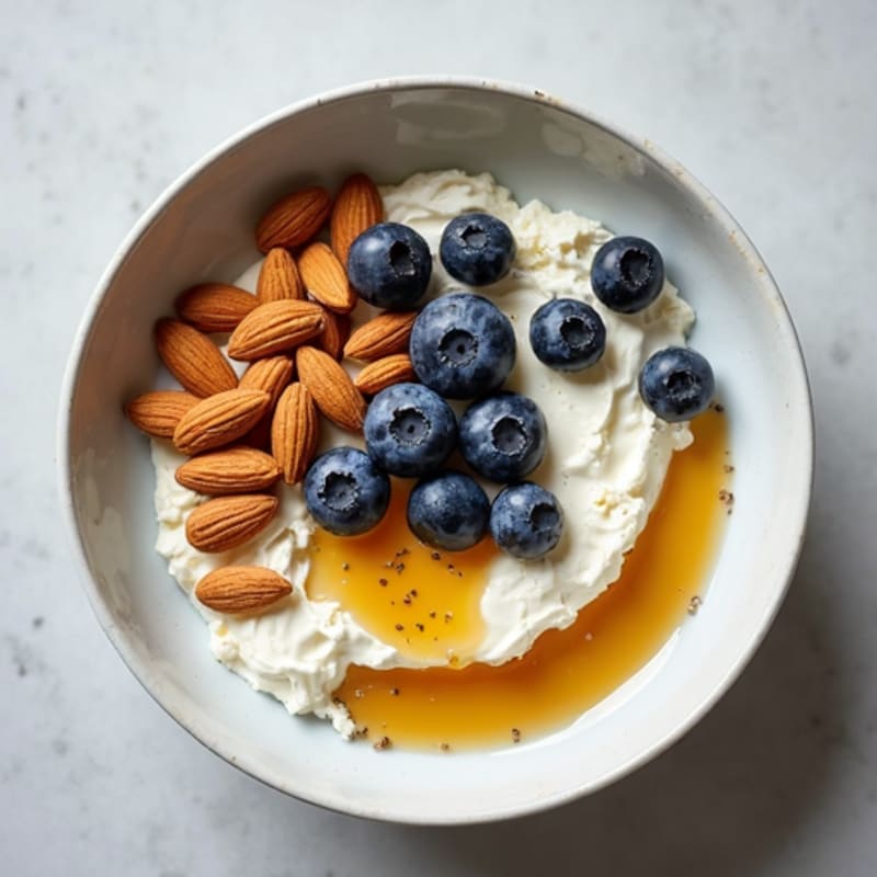 Cottage Cheese Power Bowl with Almonds and Blueberries