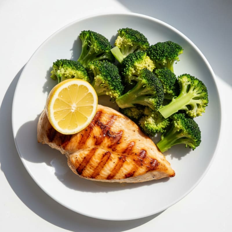 Grilled Chicken Breast with Steamed Broccoli