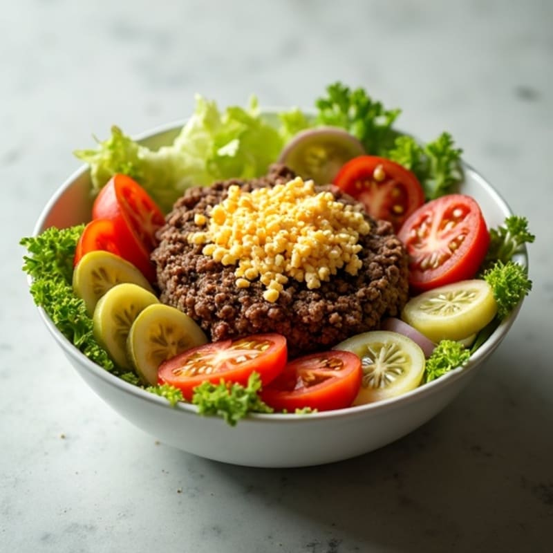 Lean Ground Beef Big Mac Salad Bowl