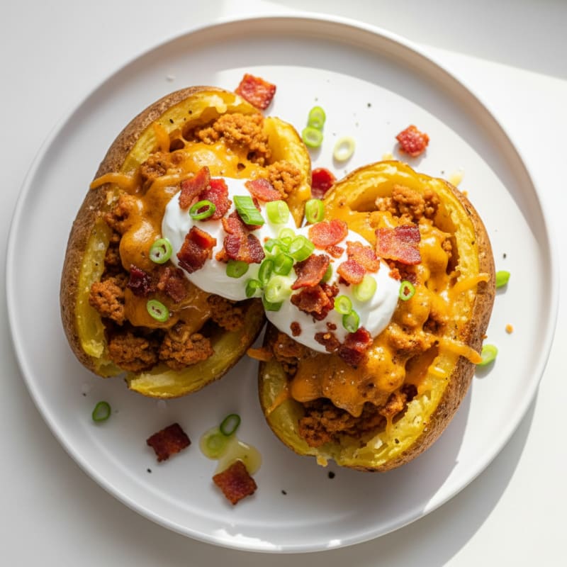 Crispy Bacon & Cheddar Stuffed Potatoes
