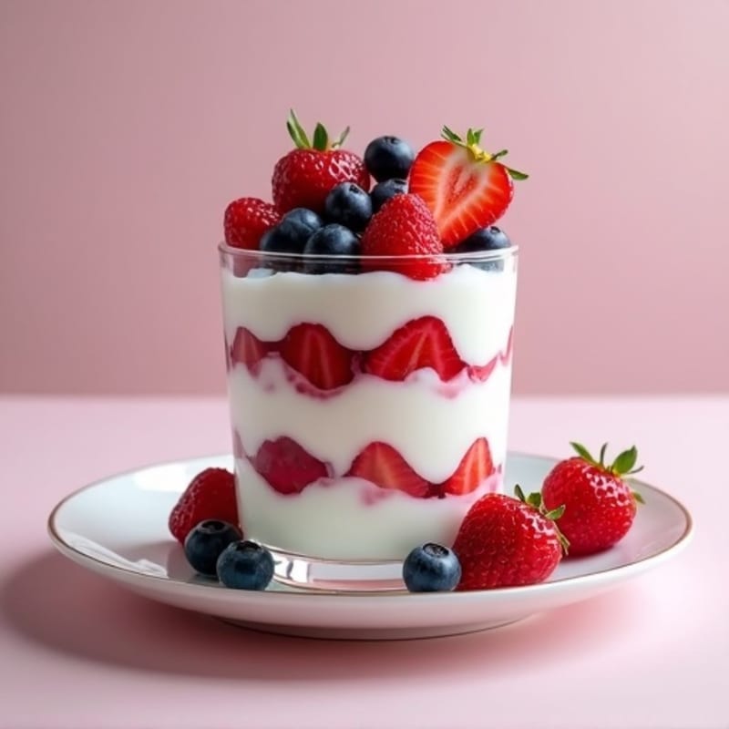 Greek Yogurt Protein Parfait with Mixed Berries