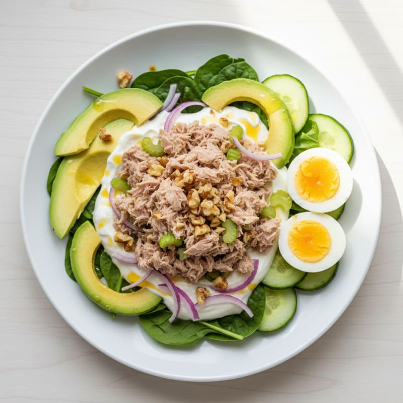 Tuna and Greek Yogurt Crunchy Veggie Salad