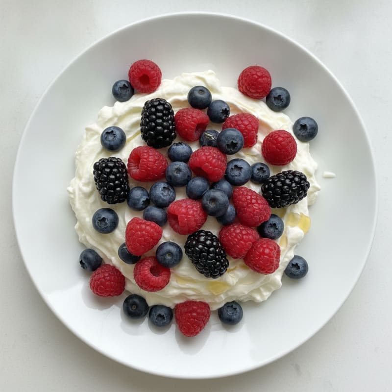 Silky Greek Yogurt Protein Mousse with Mixed Berries