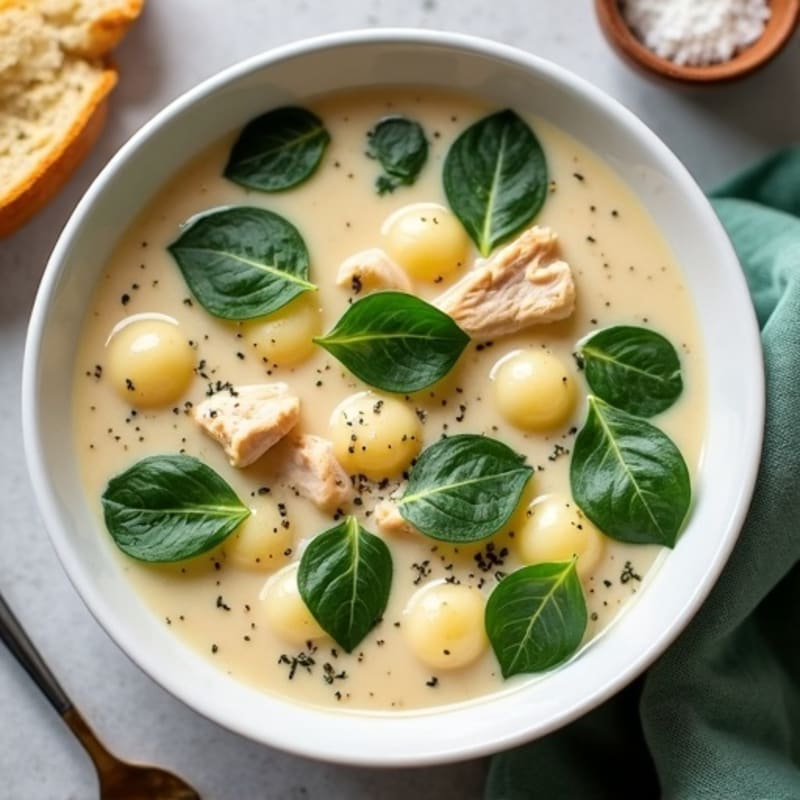 Creamy Chicken Gnocchi Soup with Spinach