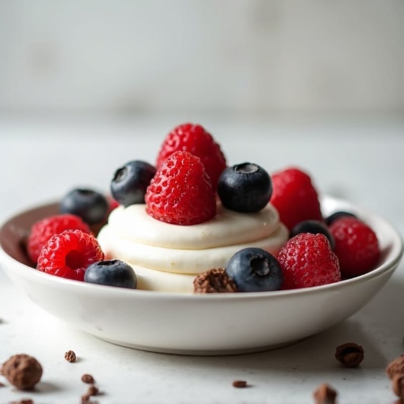 Silky Greek Yogurt with Chocolate Protein and Mixed Berries