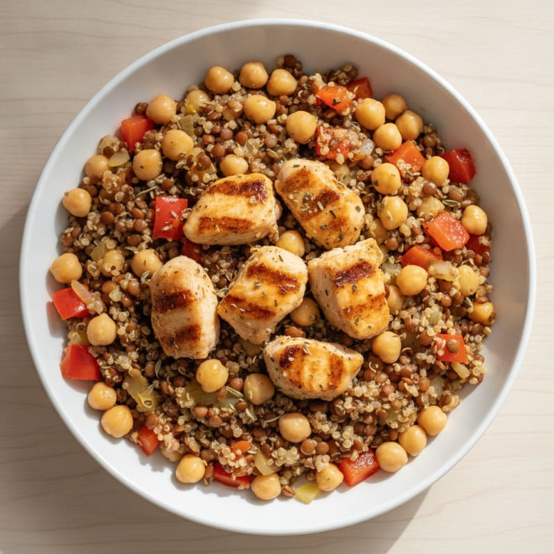 Chicken Lentil Quinoa Power Bowl