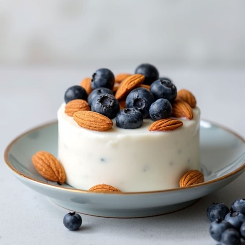 Low-Fat Greek Yogurt with Almonds and Blueberries