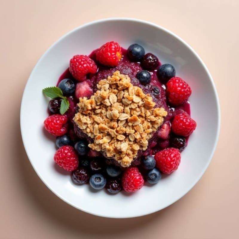 Baked Mixed Berry Crisp with Crunchy Oat Topping