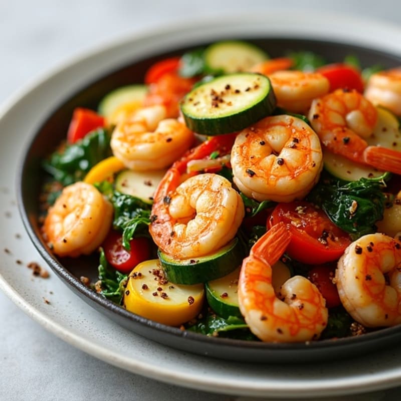 Spicy Chicken and Shrimp Hearty Vegetable Skillet