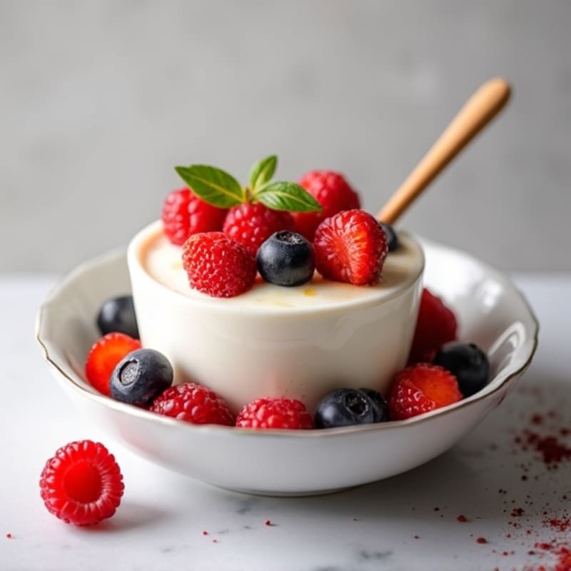 Silky Vanilla Protein Yogurt with Fresh Berries